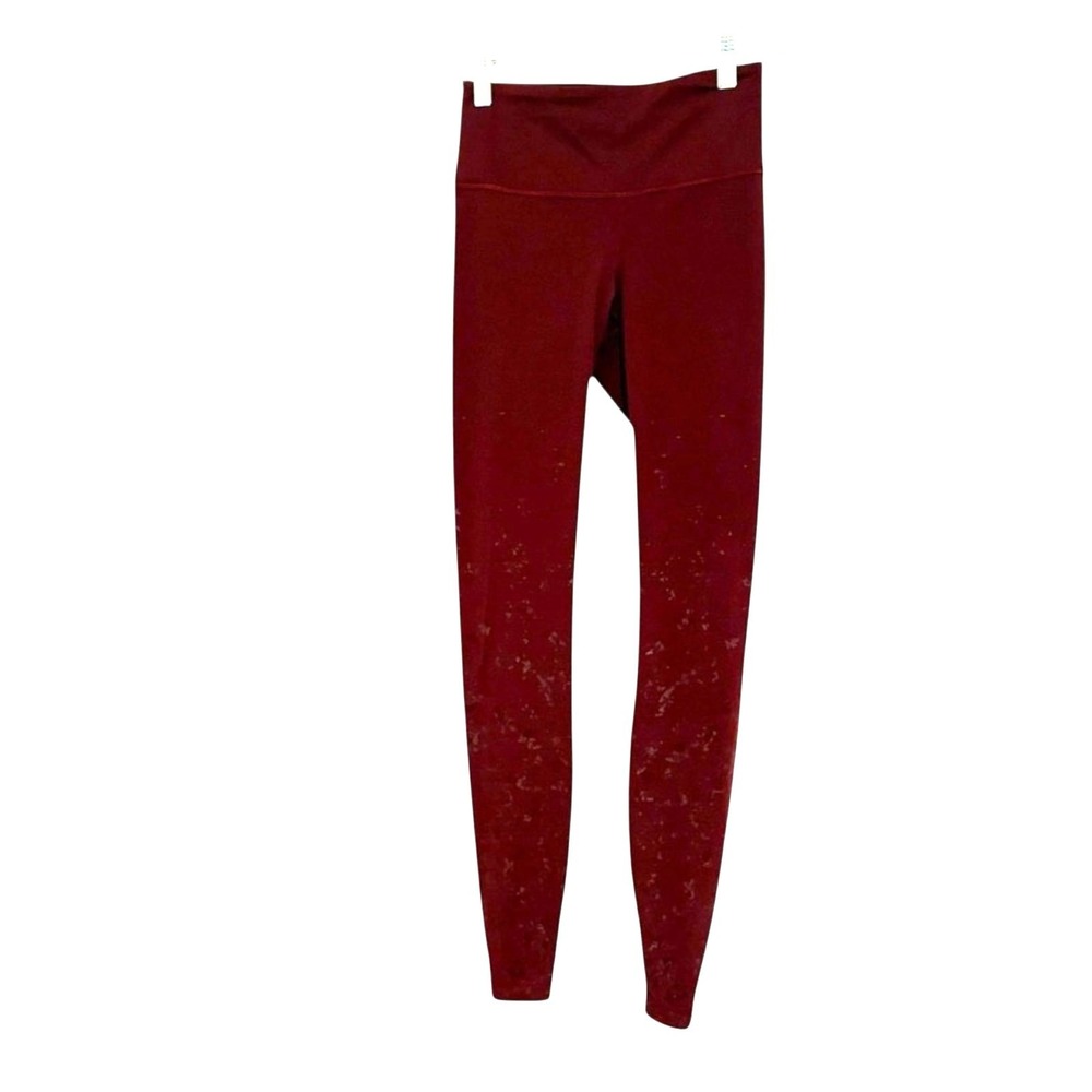 Lululemon Athletica Maroon Leggings Active Comfort 4 Speckled Design